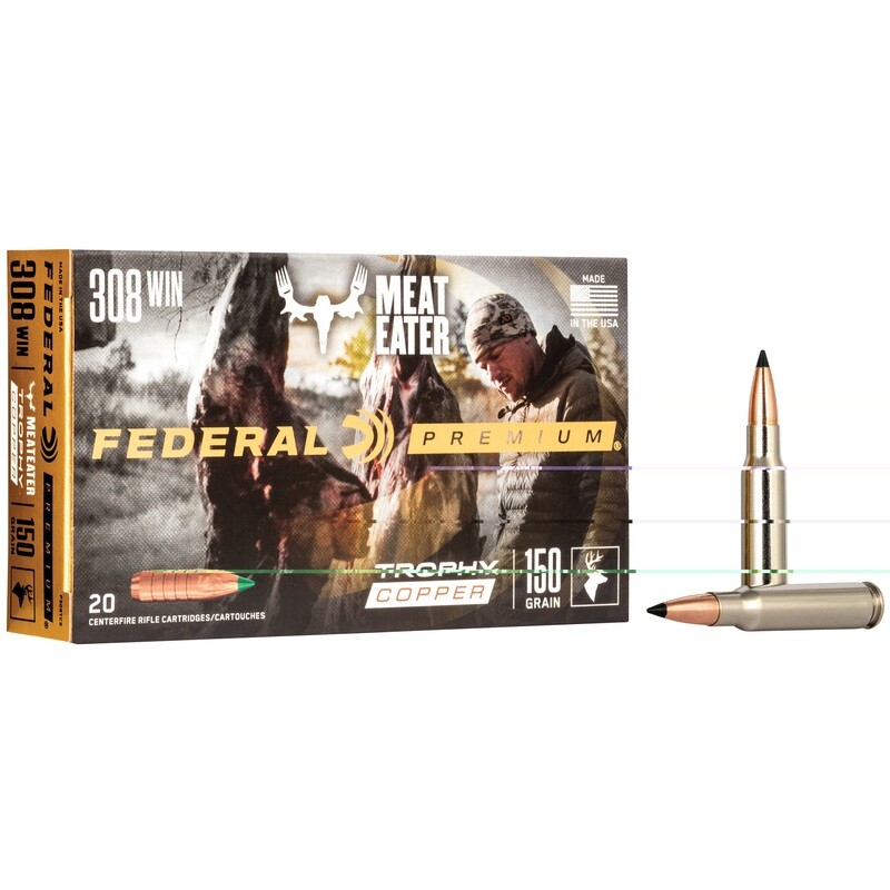 Fed Prm 308win 150gr Trphy Copper 20 Fed Prm 308win 150gr Trphy Copper 20