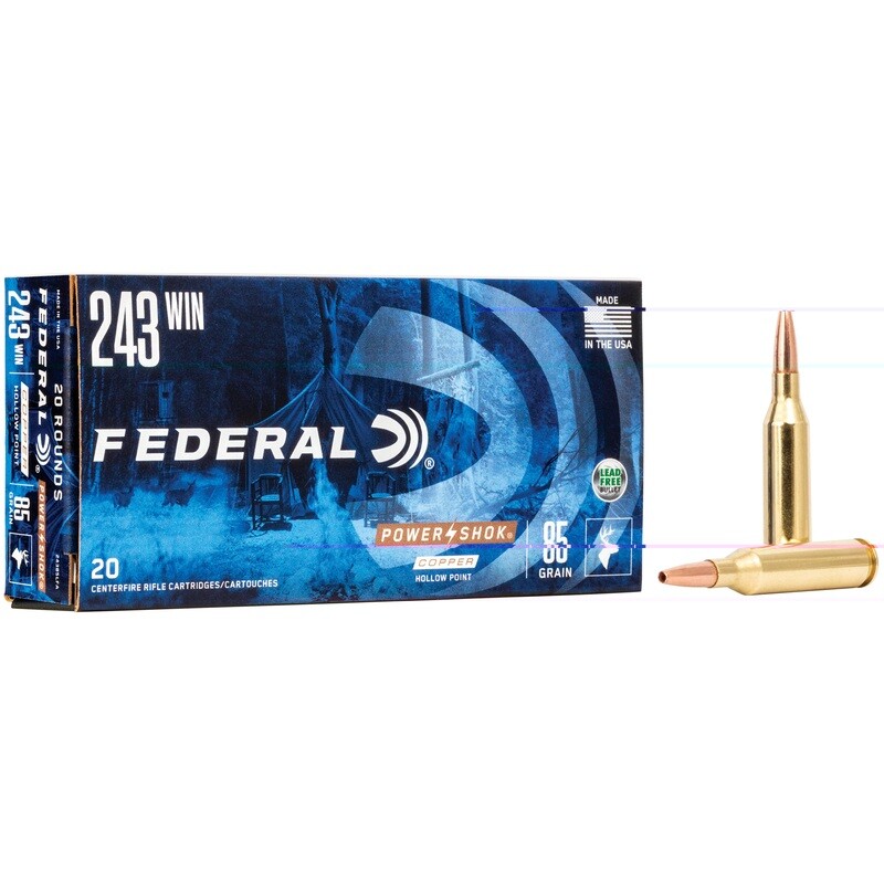 Fed Pwrshk 243win 85gr Cpr 20/200 Fed Pwrshk 243win 85gr Cpr 20/200