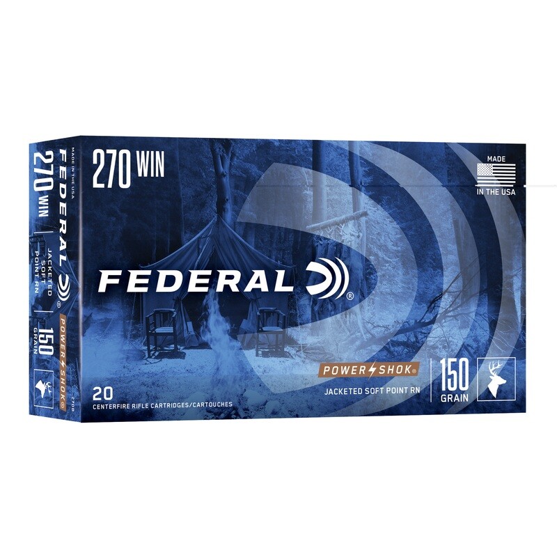 Fed Pwrshk 270win 150gr Sp Rn 20/200 Fed Pwrshk 270win 150gr Sp Rn 20/200