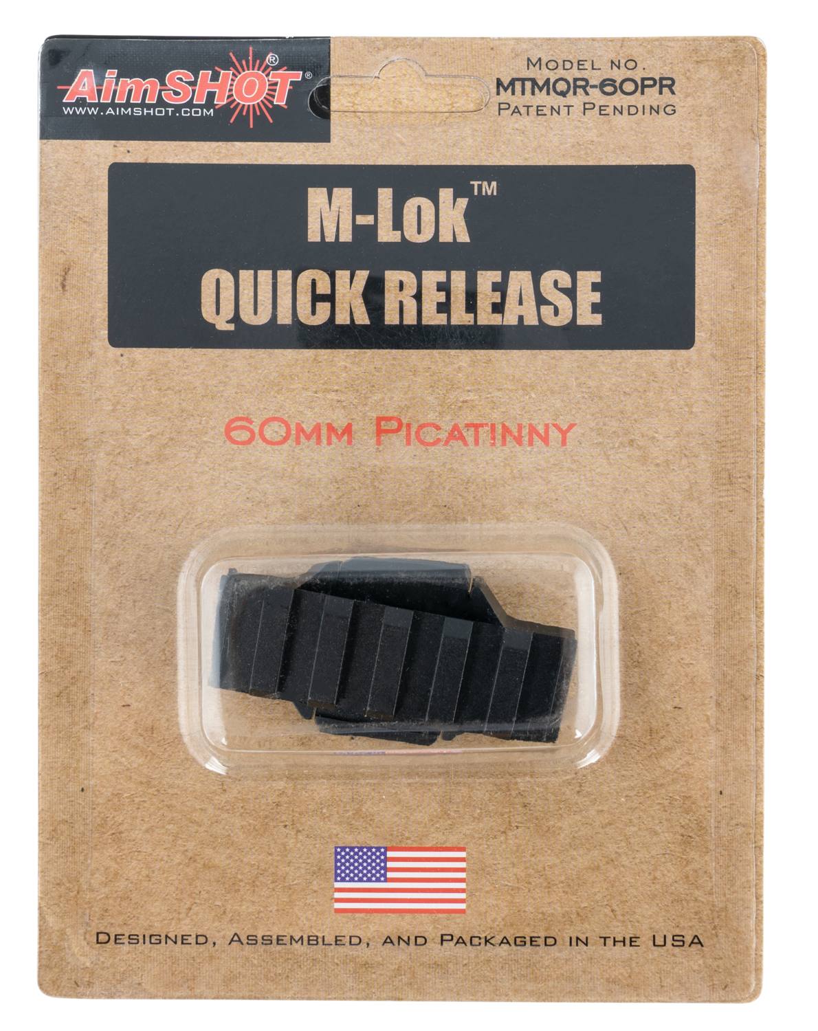 Aimshot Quick Release M-lok Adapter Picatinny Rail, Aims Mtmor-60pr    Qr Mlok Adapter 60mm  Pic Rail
