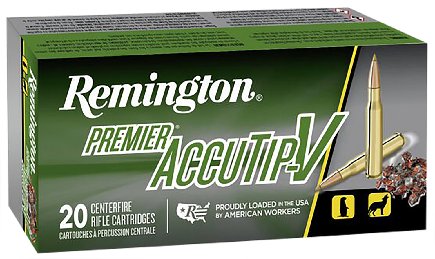 Remington Ammunition Premier, Rem 29174 Pra222rb  222     50 Accutip       20/10