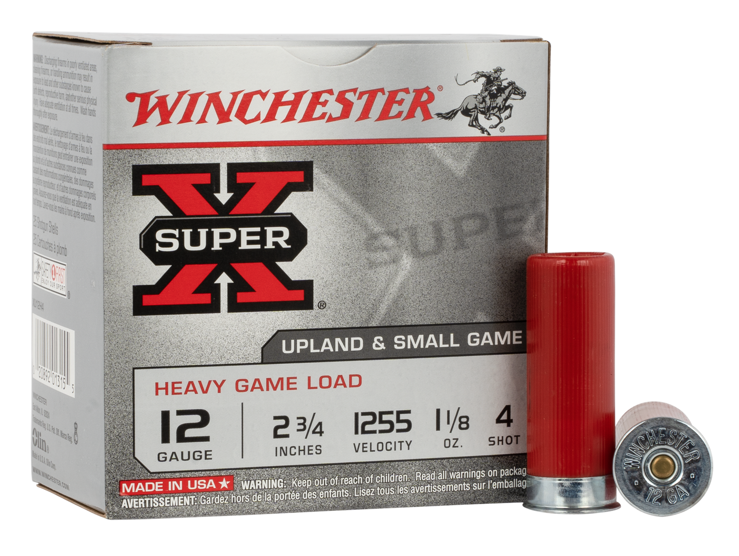 Winchester Ammo Super X, Win Xu12h4     Sup-x Hvygm 12 2.75 4sh  11/8 25/10