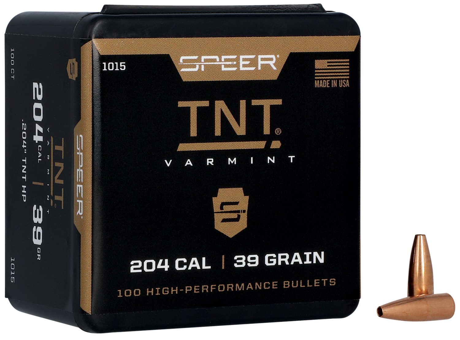 Speer Ammo Tnt, Speer 1015      Bull .204  39 Tnthp          100/5