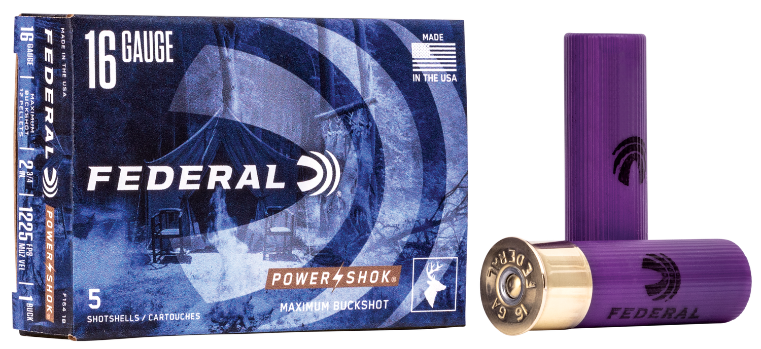 Federal Power-shok, Fed F1641b    Pwrshk     16 0         Buck    5/50