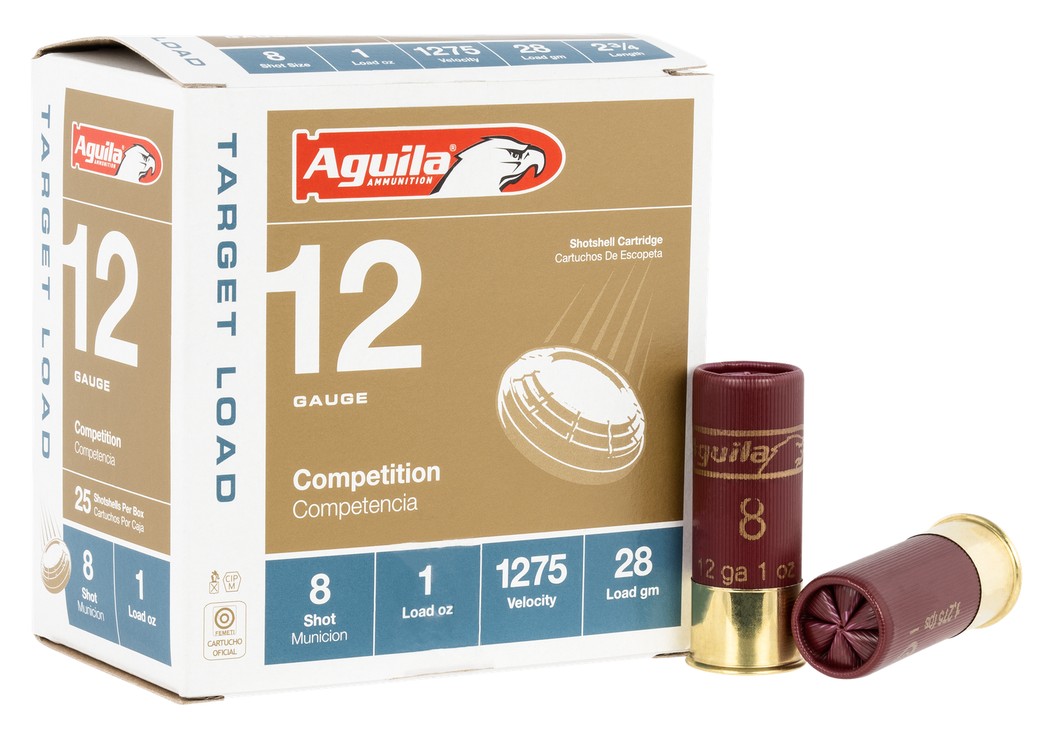 Aguila Target Load, Aguila 1chb1328      12ga 2.75    8sht 1-1/8 25/10