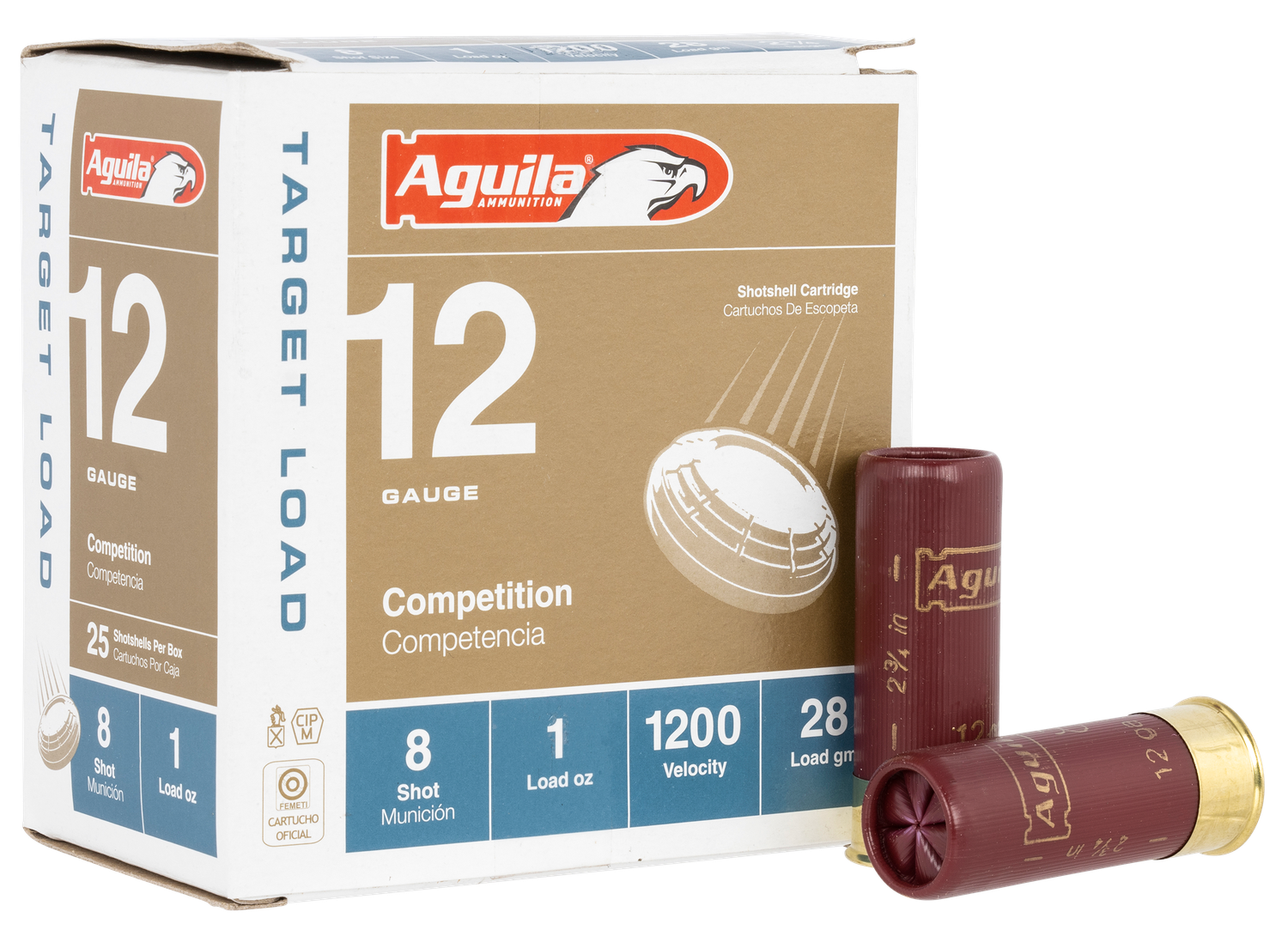 Aguila Target Load, Aguila 1chb1305      12ga 2-3/4   8sht   1oz 25/10