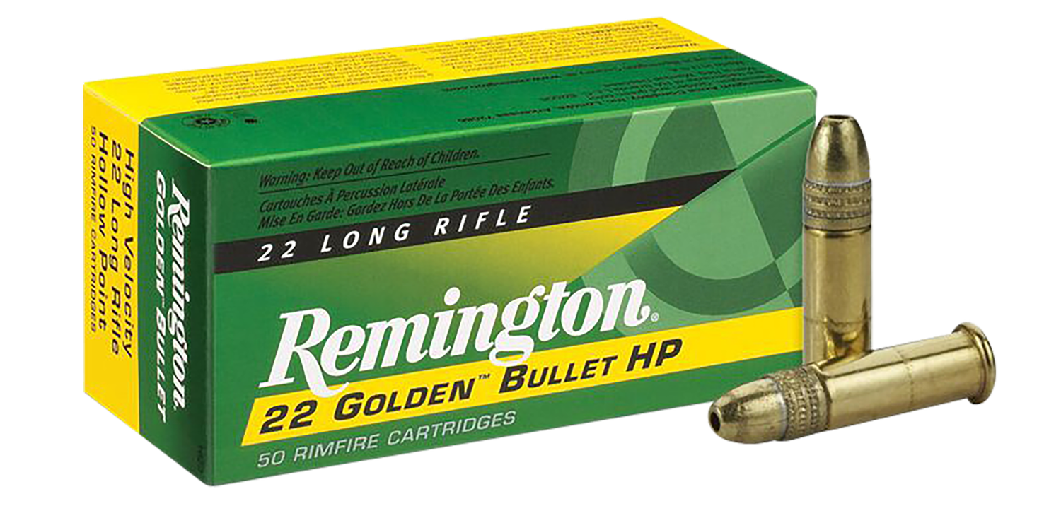 Remington Ammunition Golden Bullet, Rem 21008 1622     22lr 36 Hv Hp            50/100