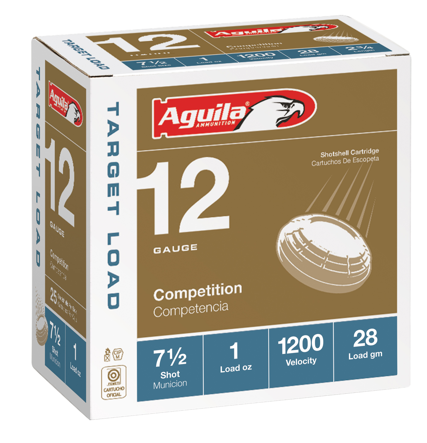 Aguila Target Load, Aguila 1chb1304      12ga 2.75    7sht   1oz 25/10