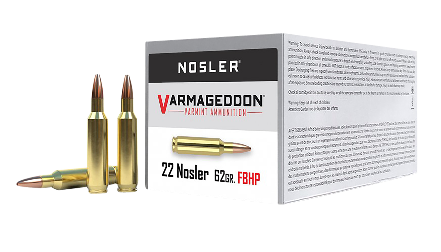 Nosler Varmageddon, Nos 65180 Vmg    22nos    62 Varmageddon     50/5
