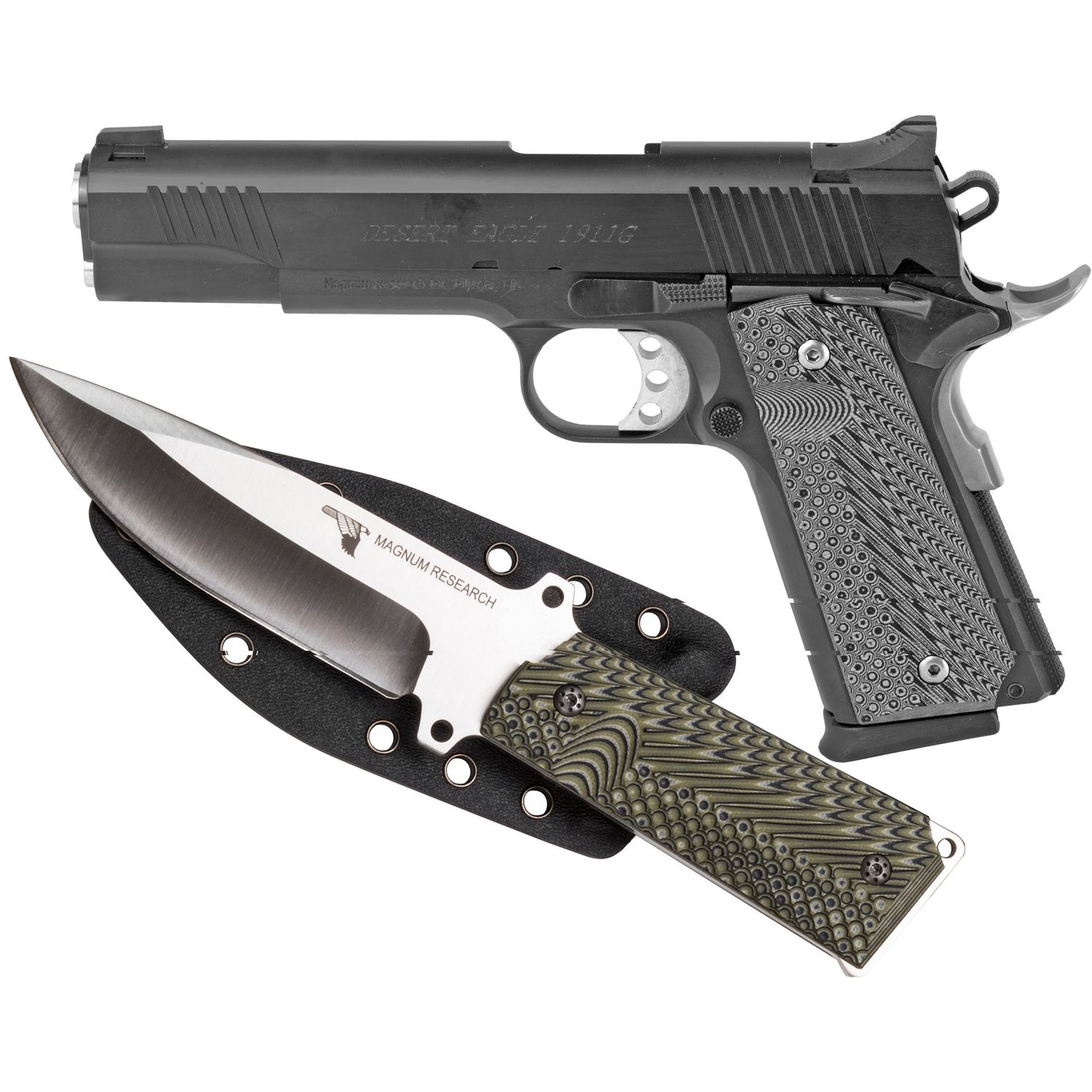 De 1911 10mm 5" 8rd Blk Fs W/knife