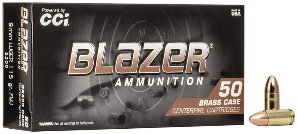 Cci Blazer Brass, Cci 5200    Blazer Brass 9mm  115 Fmj        50/20