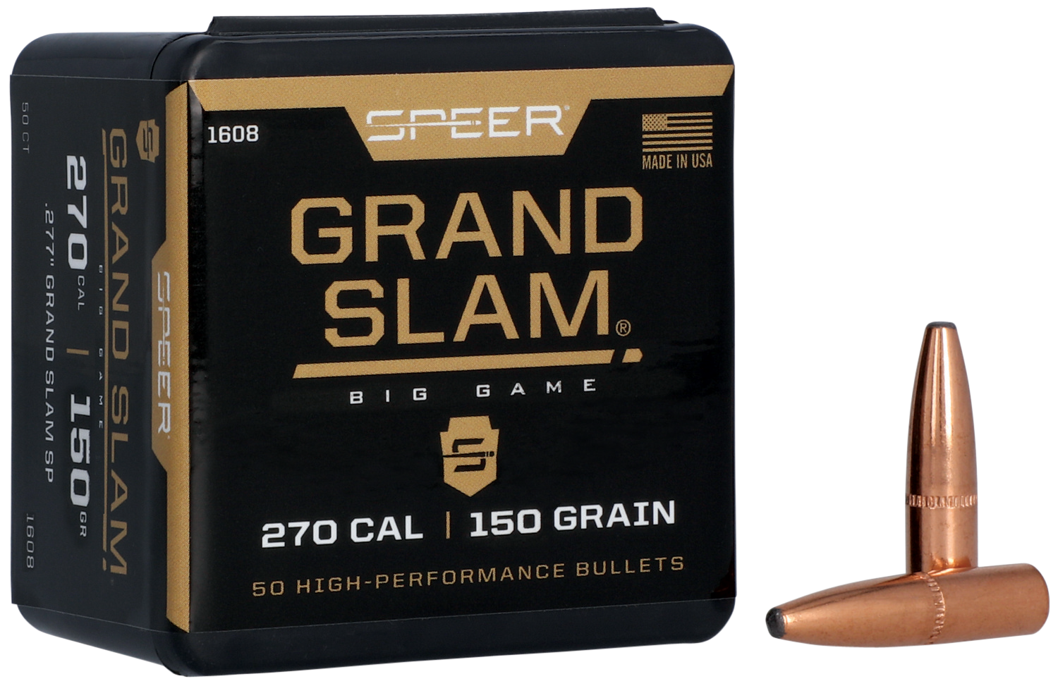 Speer Ammo Grand Slam, Speer 1608      Bull .277 150 Grandslam       50/5