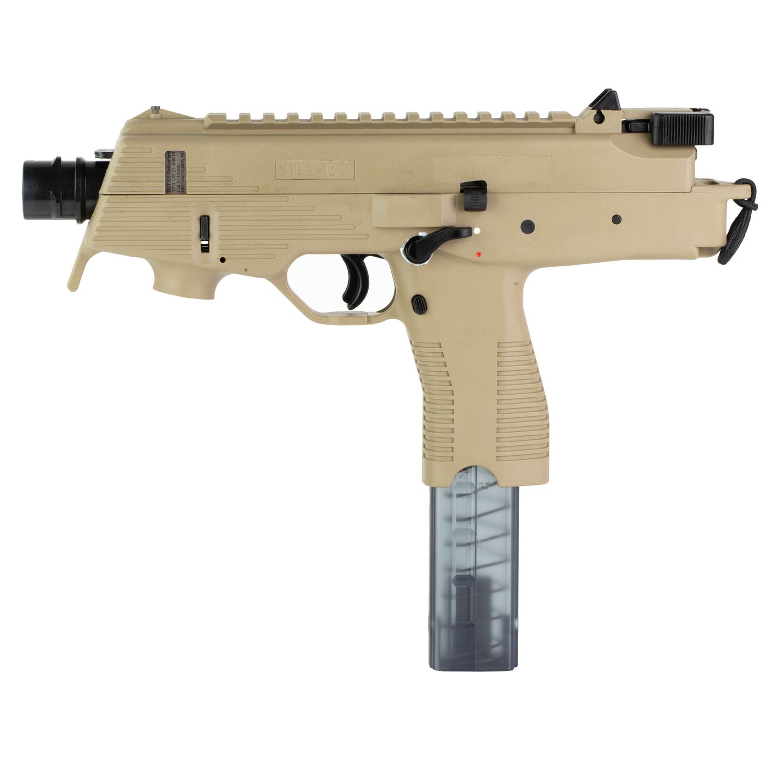 B&t Tp9-n Pstl 9mm 5.1" 30rd Tan