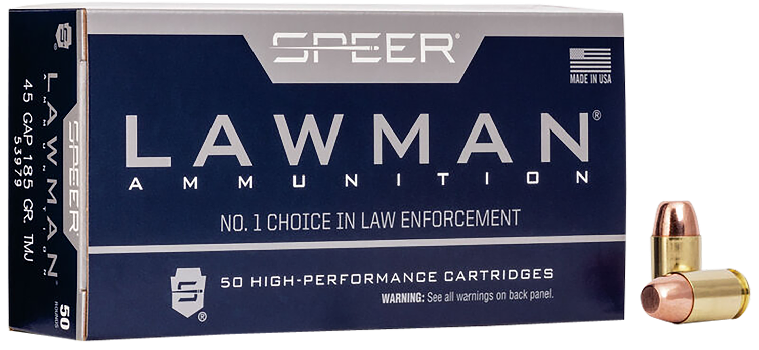 Speer Ammo Lawman, Speer 53979 Lawman    45gap    185 Tmj       50/20