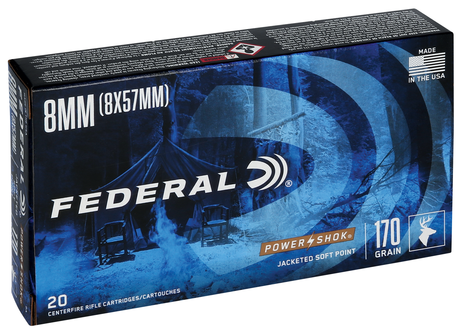 Federal Power-shok, Fed 8a             8mmmau  170 Sp            20/10
