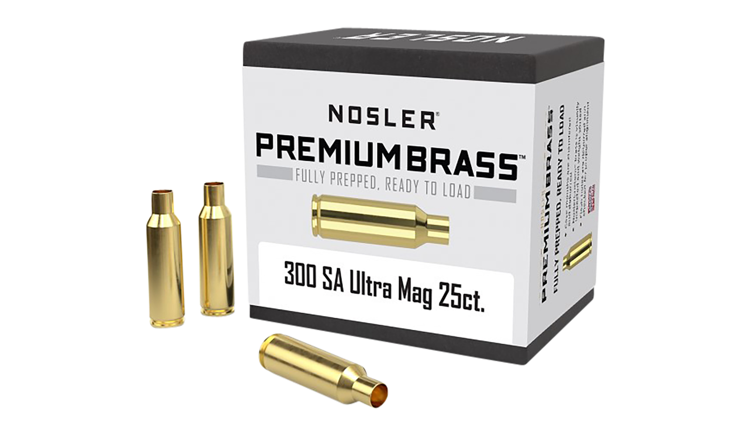 Nosler Premium Brass, Nos 10228 Custom Brass 300 Rem Sa Um            25