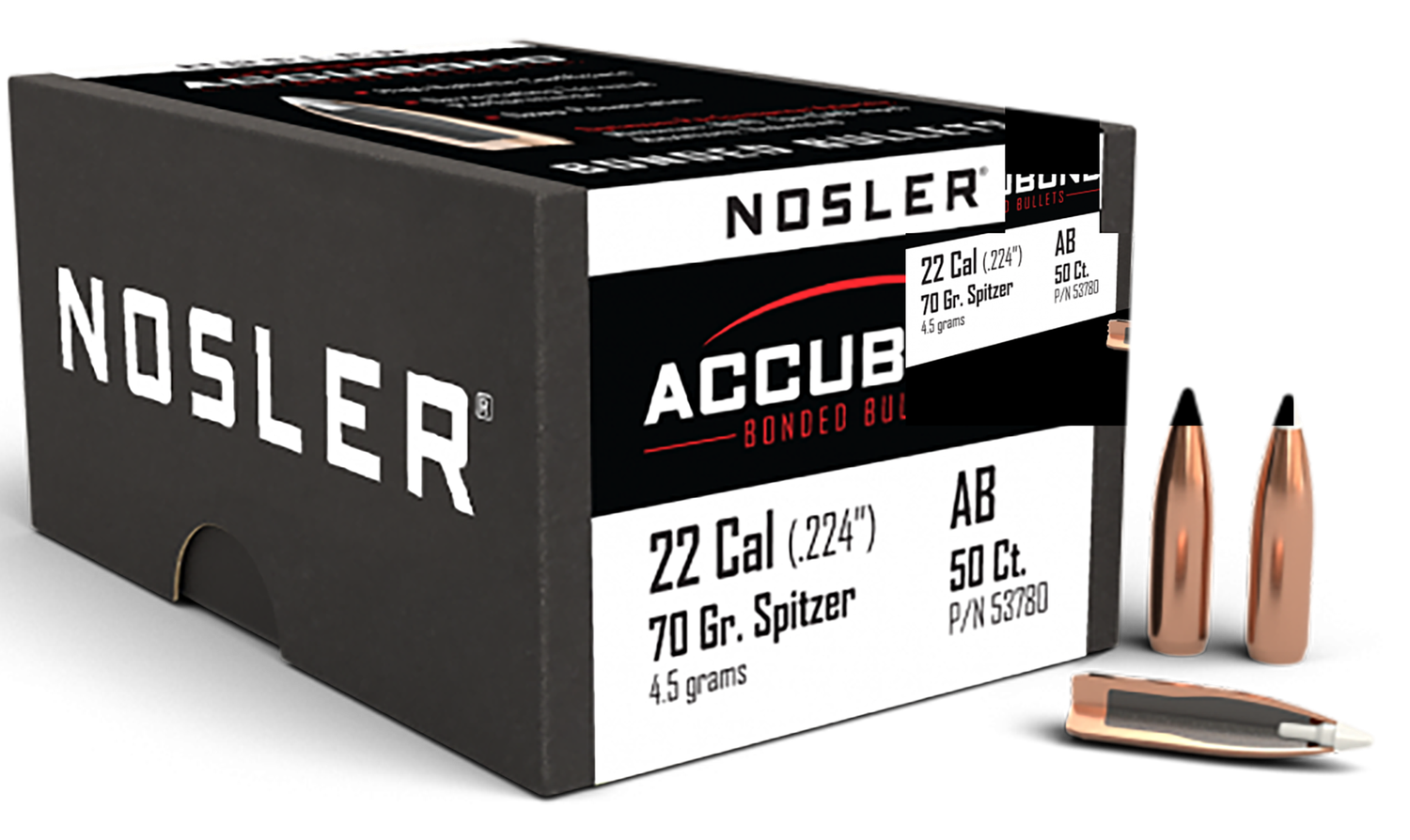 Nosler Accubond, Nos 53780 Accubond    22  70 Sptzr  50