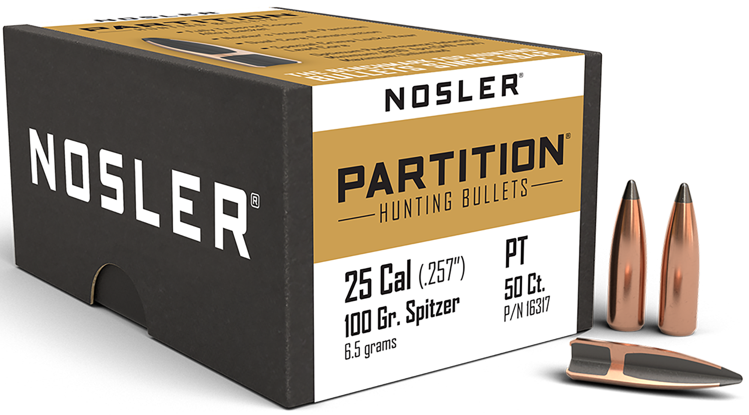 Nosler Partition, Nos 16317 Partition   25 100 Sptzr  50