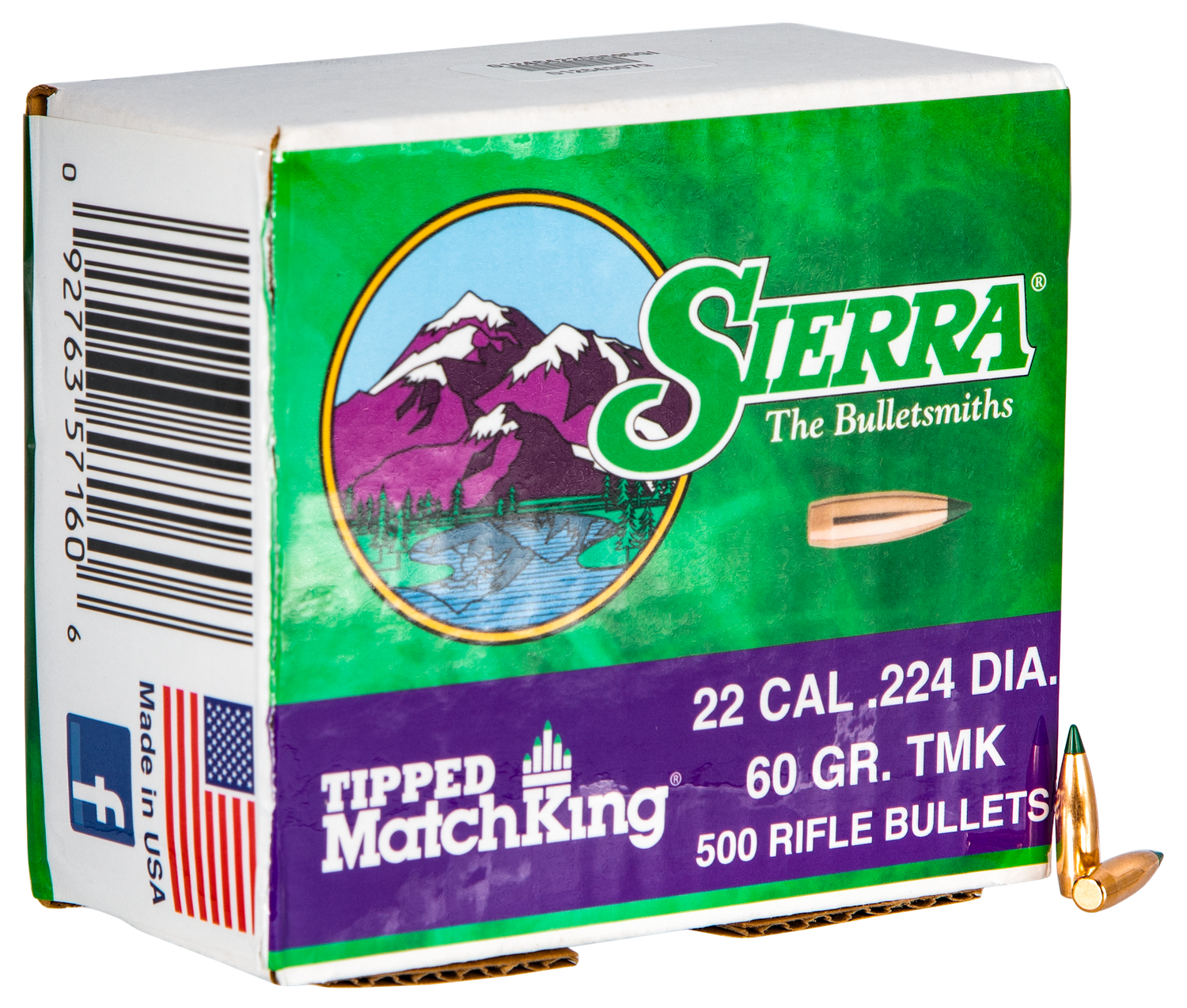Sierra Tipped Matchking, Sierra 7160c .224  60 Tipped Mk            500