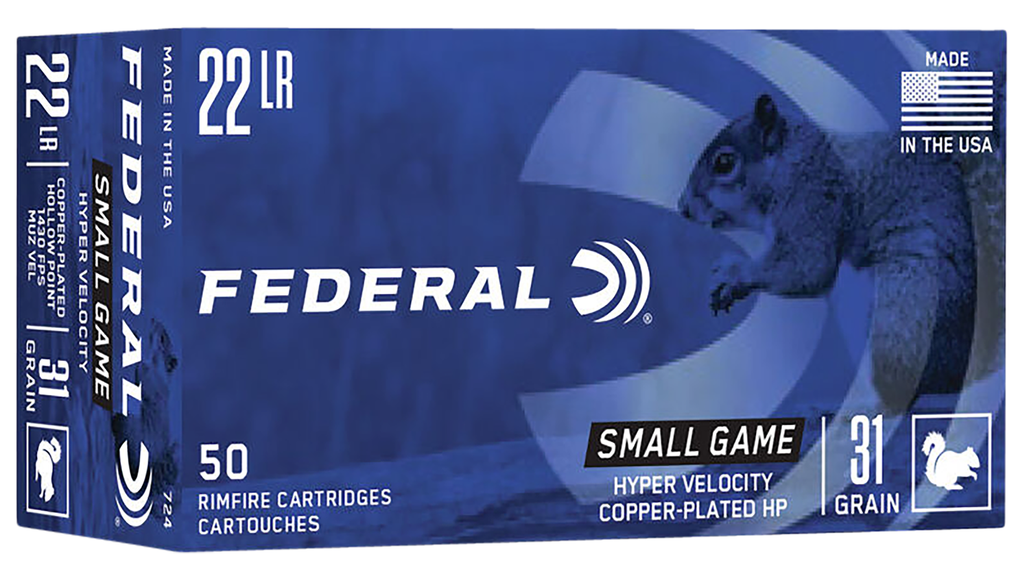 Federal Small Game & Target, Fed 724            22lr     31 Hvhp         50/100
