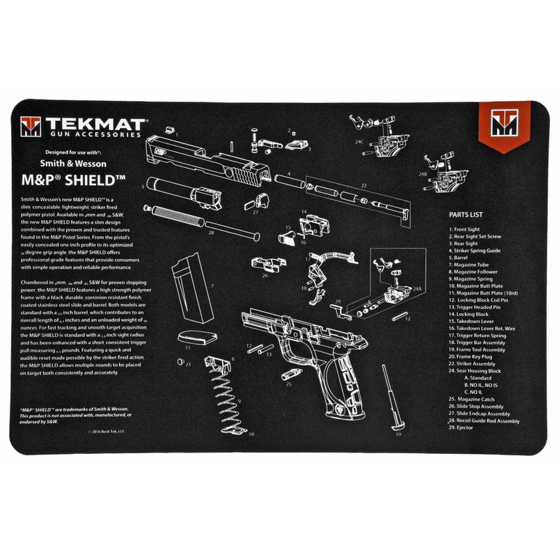 Tekmat Pistol Mat S&w M&p Shield Blk Tekmat Pistol Mat S&w M&p Shield Blk