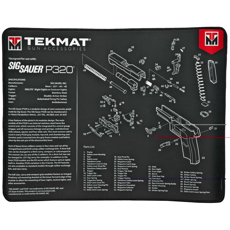 Tekmat Ultra Pstl Mat Sig P320 Blk Tekmat Ultra Pstl Mat Sig P320 Blk