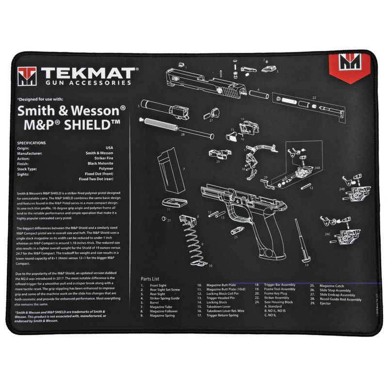 Tekmat Ultra Pstl Mat S&w Shield Blk Tekmat Ultra Pstl Mat S&w Shield Blk