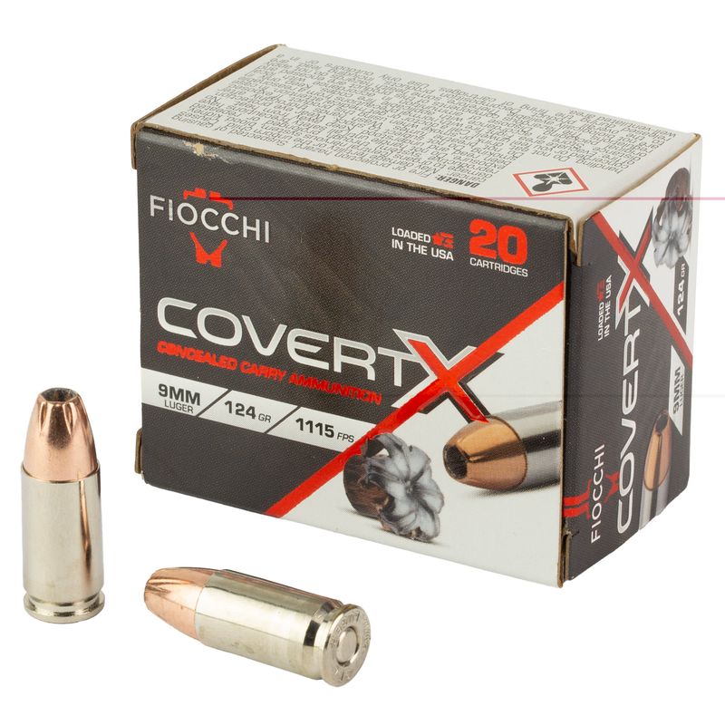 Fiocchi Covertx 9mm 124gr Jhp 20/200 Fiocchi Covertx 9mm 124gr Jhp 20/200