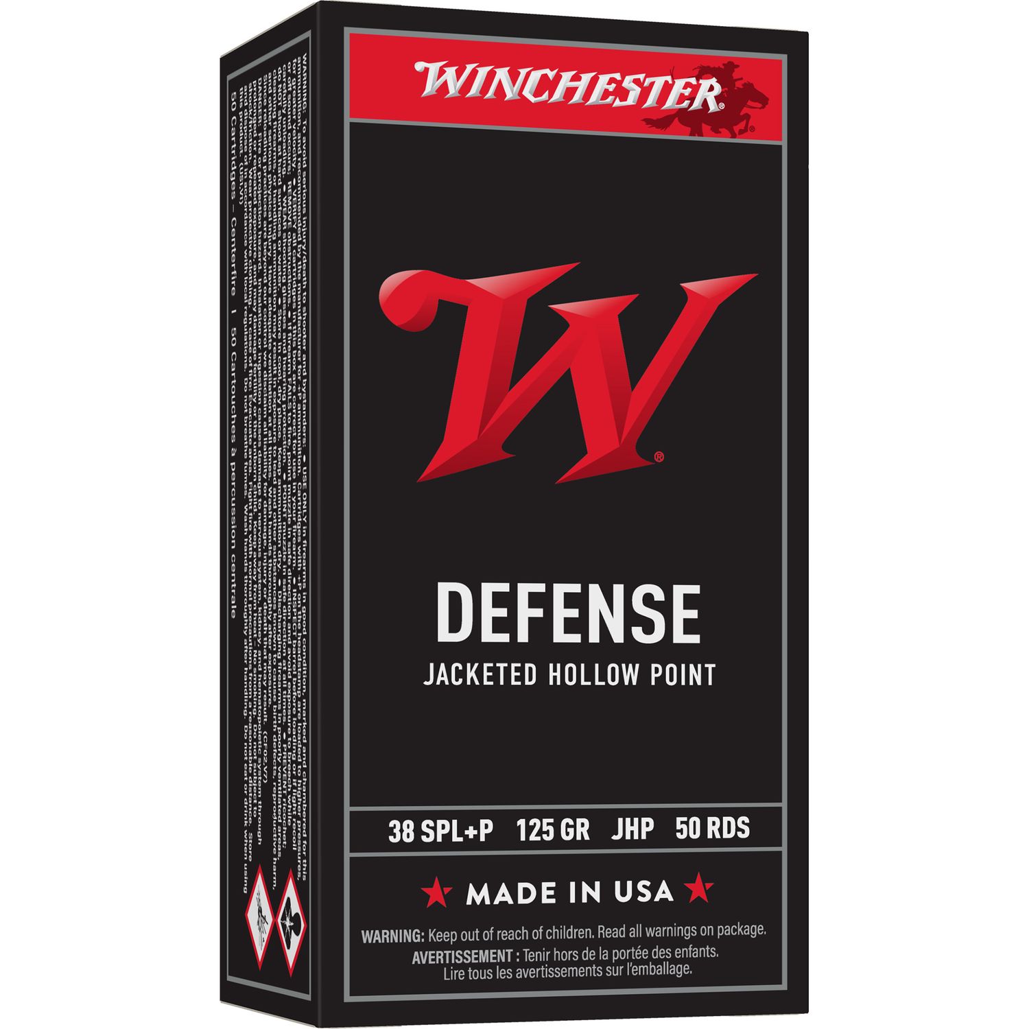 Win Usa 38spl+p 125gr Jhp 50/500