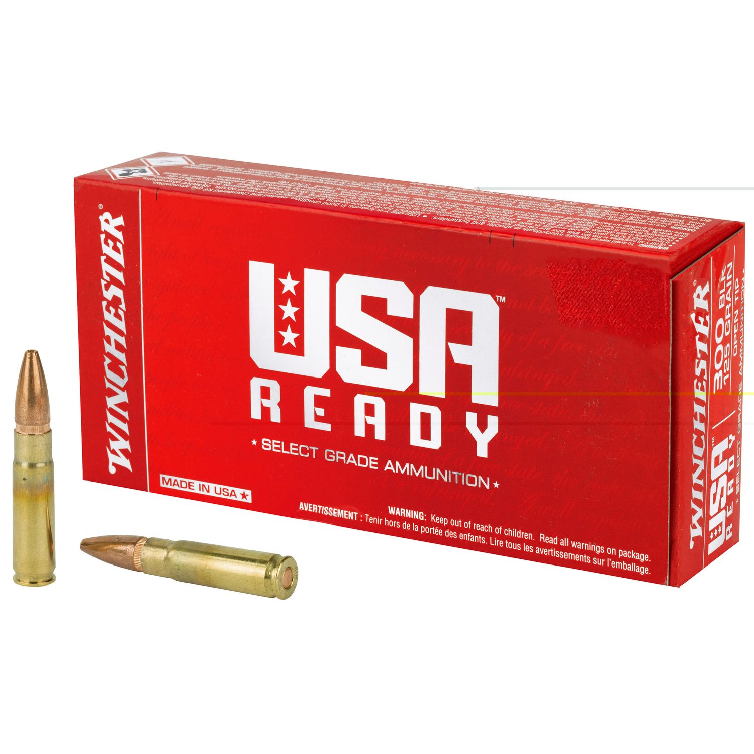 Win Usa Rdy 20/200, Bullet Weight: 125 grain, Caliber: 300 blk