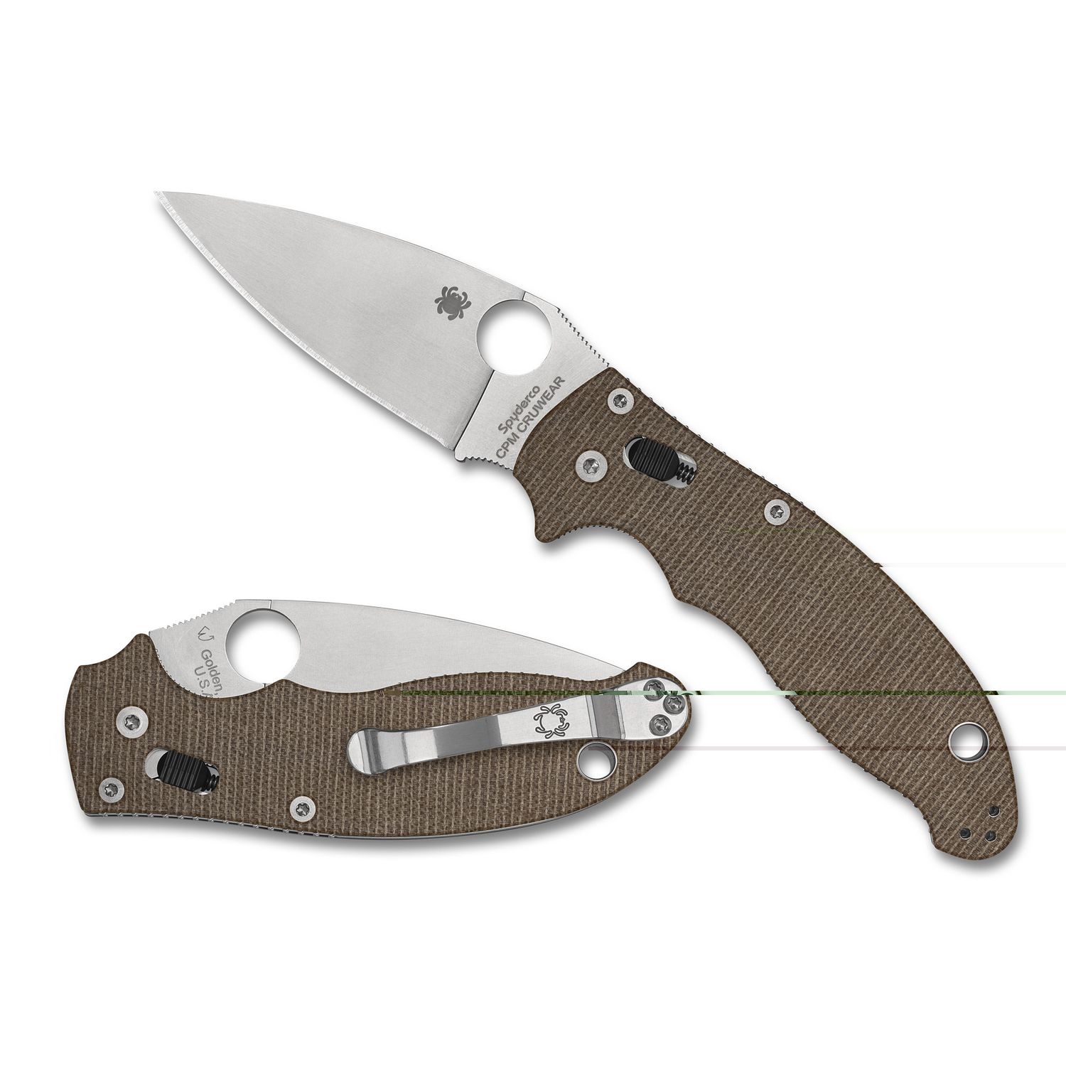 Spyderco Manix 2 Brn Canvas Cpm Spyderco Manix 2 Brn Canvas Cpm