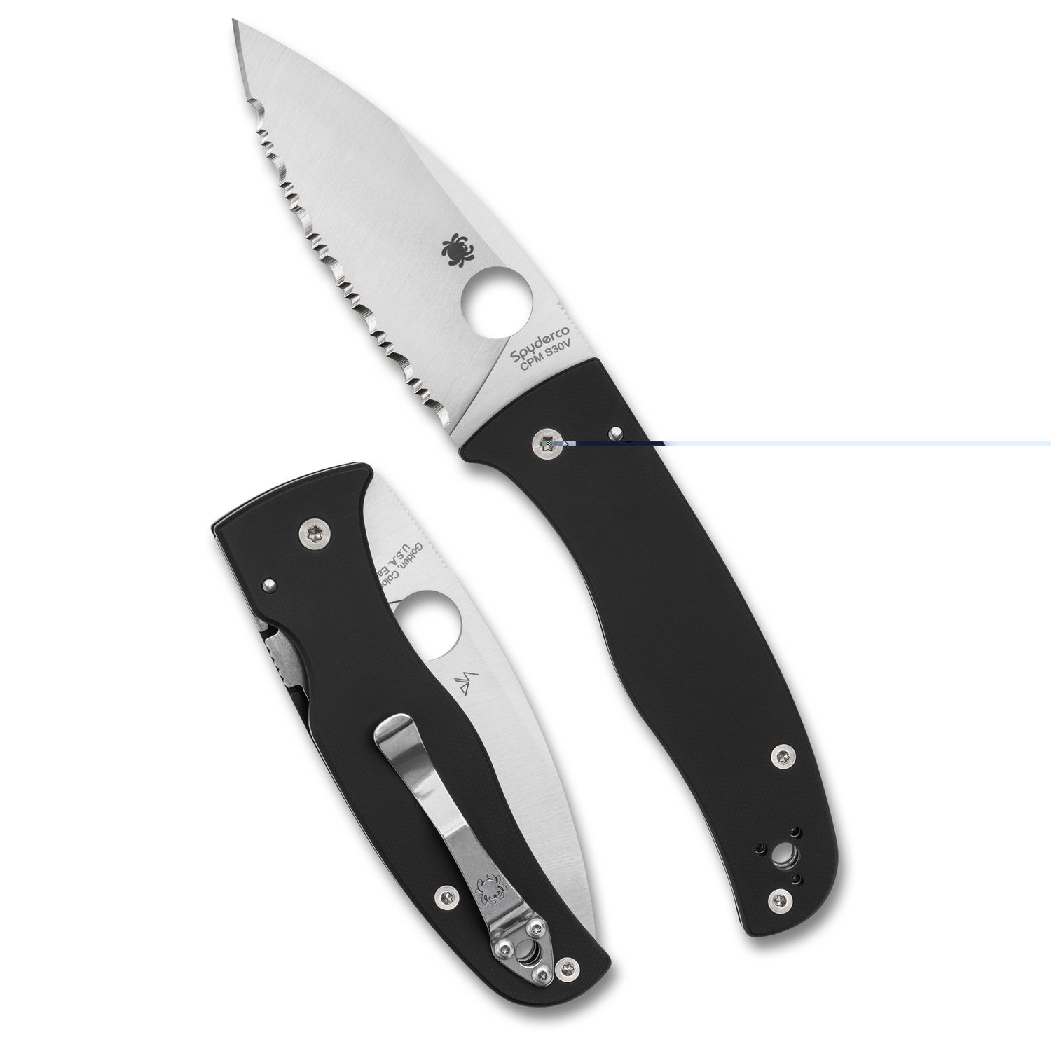 Spyderco Bodacious Blk/slv S30v Srtd Spyderco Bodacious Blk/slv S30v Srtd