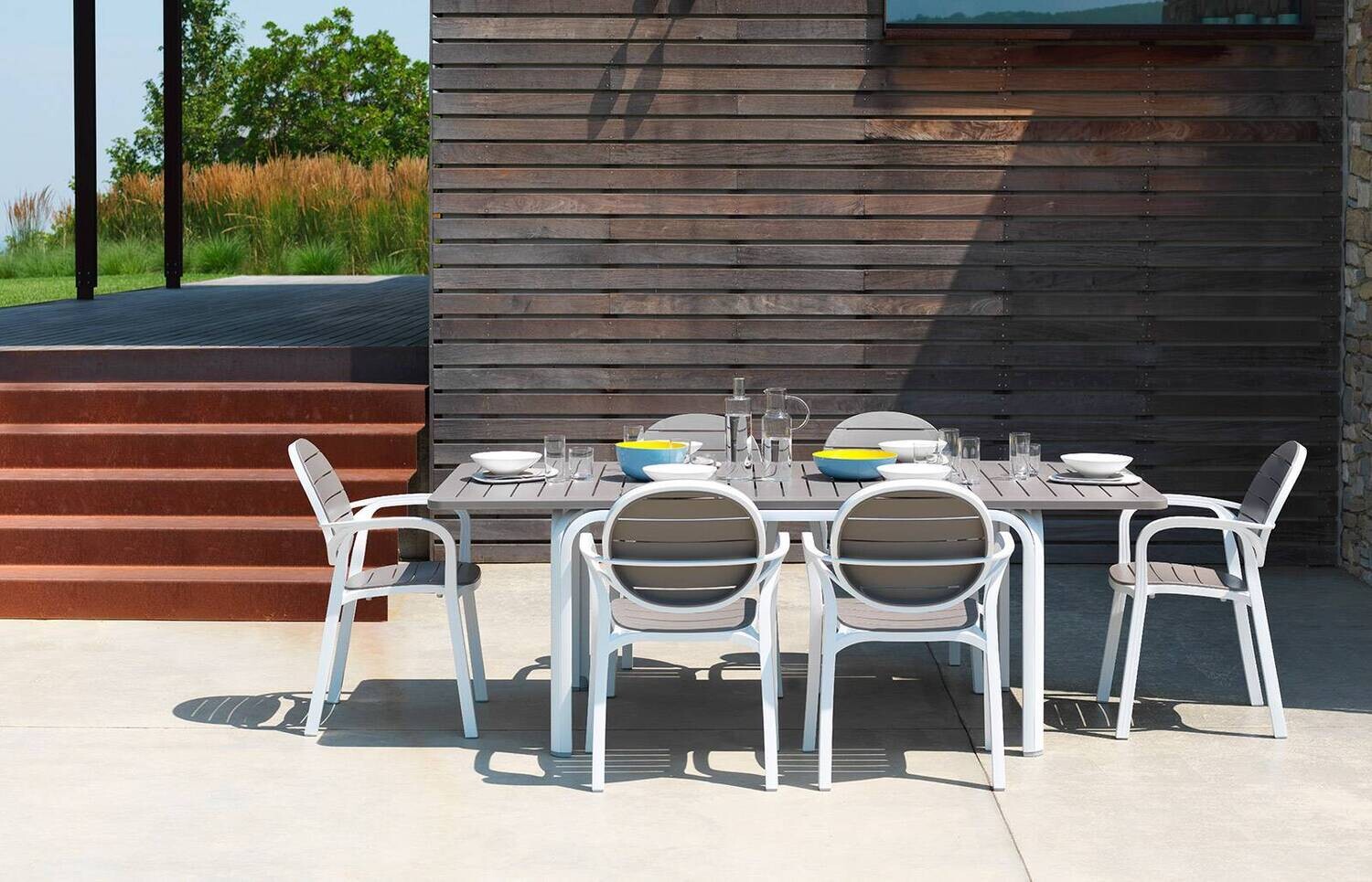 Set Tavolo Estensibile Nardi - Alloro - con 4 Sedie Palma Set Tavolo Estensibile Nardi - Alloro - con 4 Sedie Palma