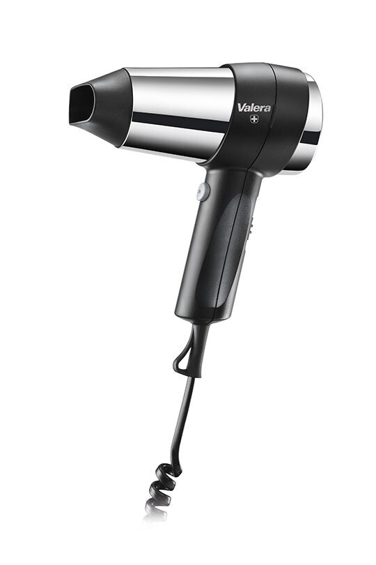 Valera Action 1600w hair dryer in black/chrome PUSH BUTTON with plug
