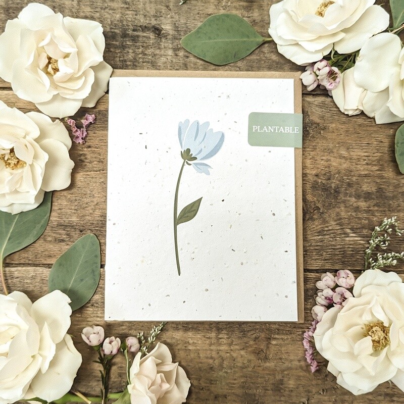 Plantable Card - Blue Flower