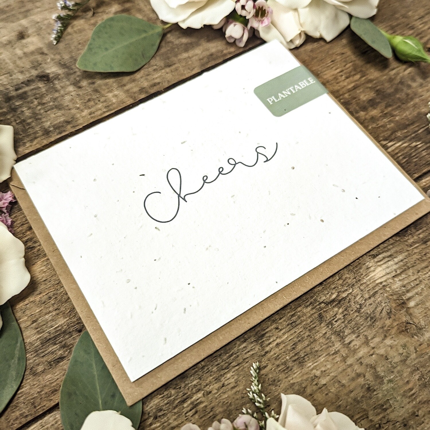 Plantable Greeting Card - Cheers - Cursive