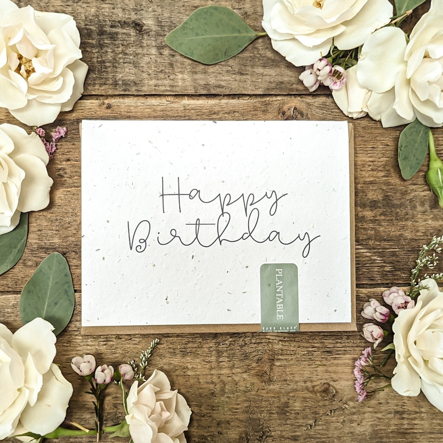 Plantable Greeting Card - Happy Birthday - Cursive