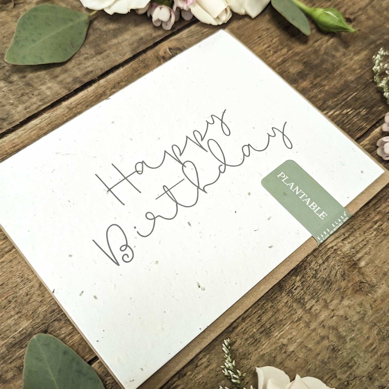 Plantable Greeting Card - Happy Birthday - Cursive