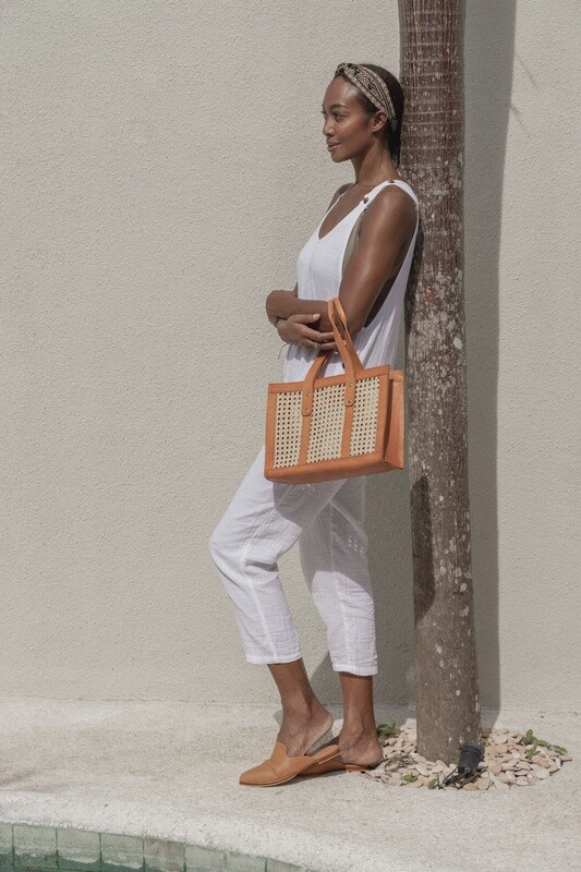 Raja Leather and Cane Everyday Bag | Small