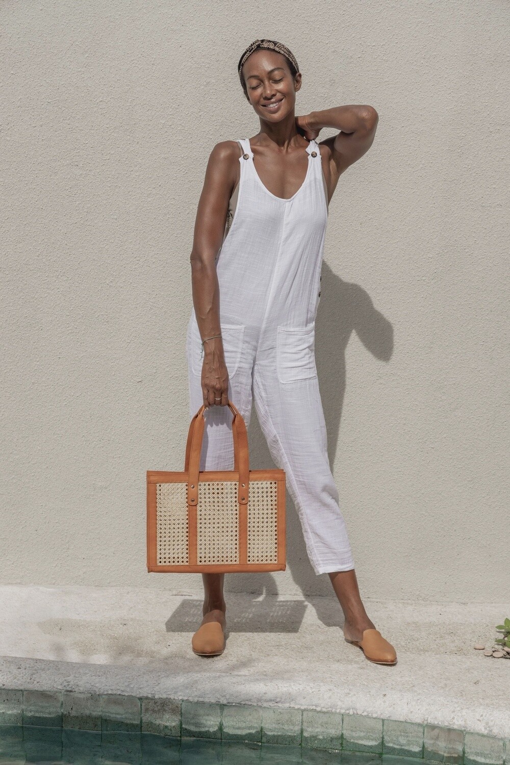 Raja Leather and Cane Everyday Bag | Medium