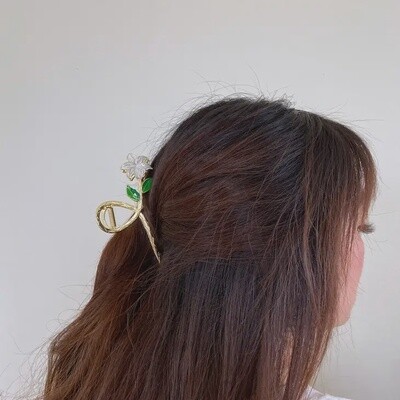 Hand-painted Lily Flower Hair Claw Clip