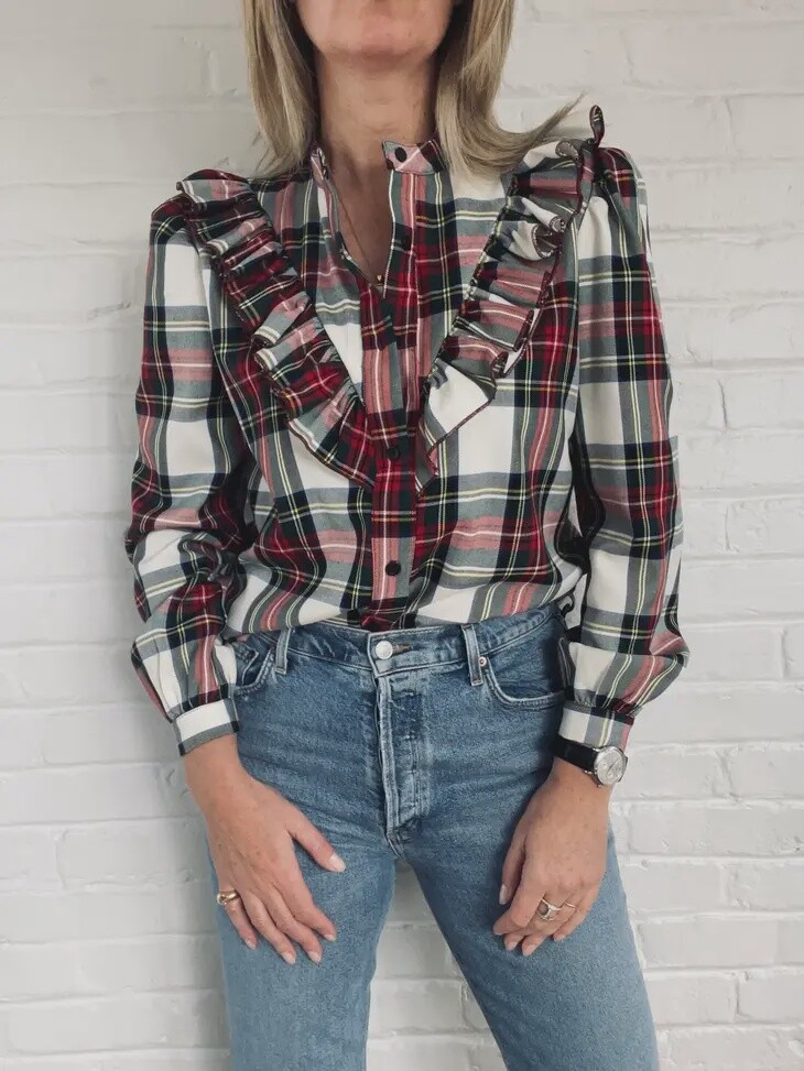 Tartan Blouse, Size: Small