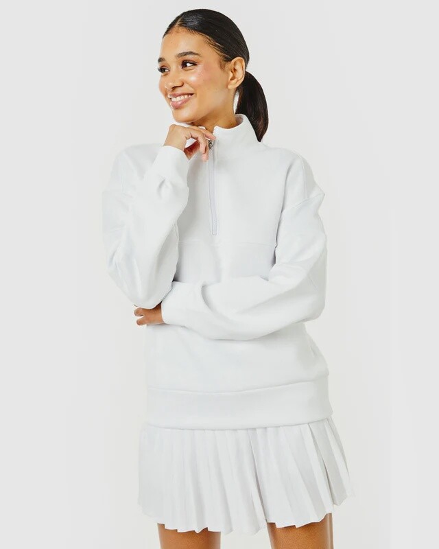 Varsity Quarter Zip | White, Size: XS
