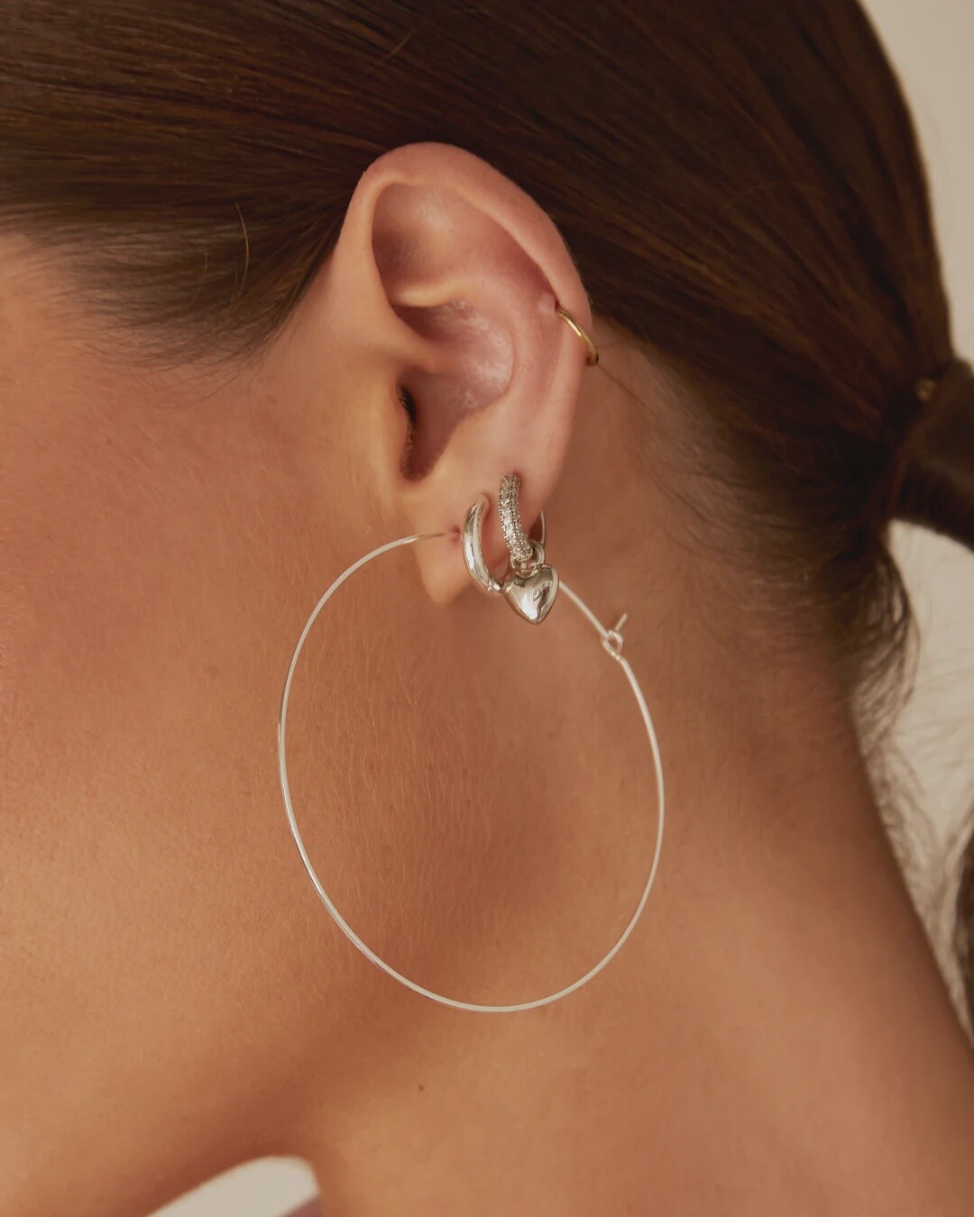 Capri Wire Hoops, Colour: Silver