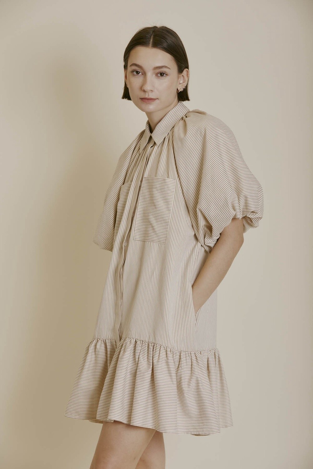 Striped Drop Waist Dress, Size: XS