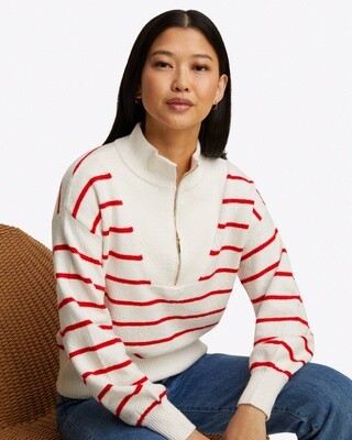 Striped Quarter Zip Sweater