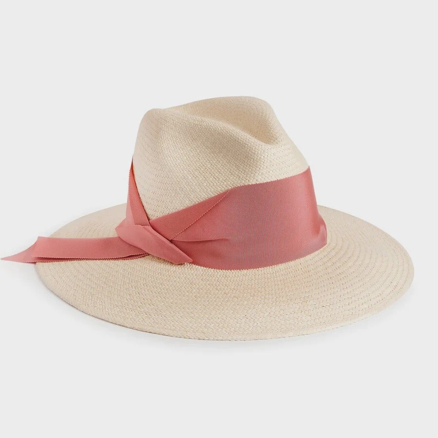 Gardenia Hat | Nat/Salmon, Size: S/M