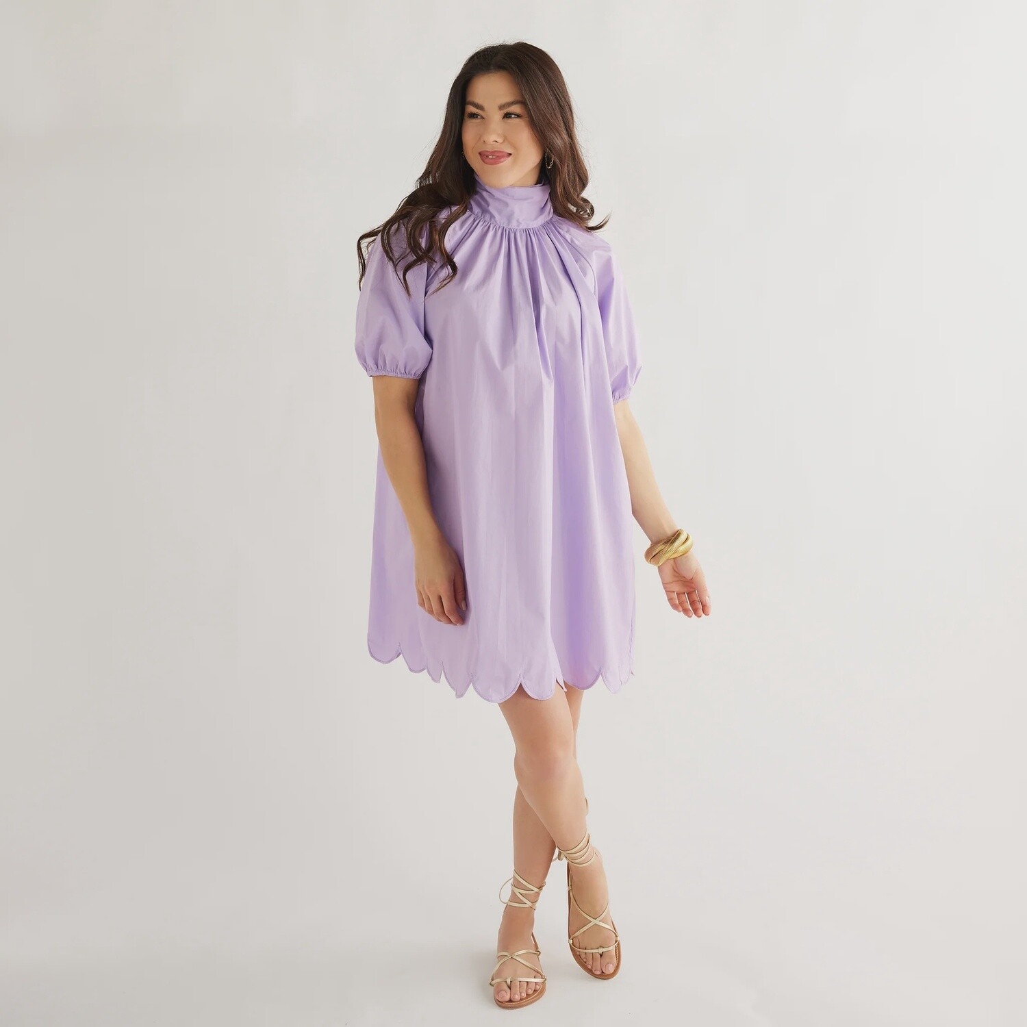 Ryan Bow Dress Lilac Scallop, Size: One Size