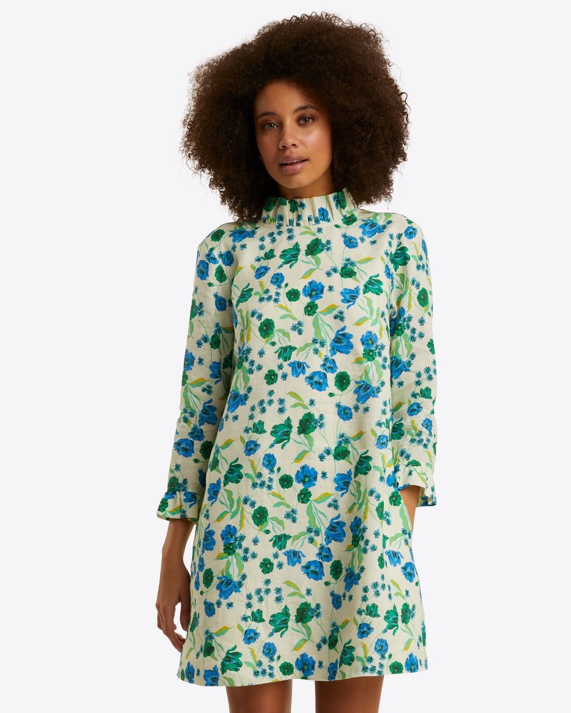 Lindsay Shift Mini Dress | White Field Poppy, Size: Small