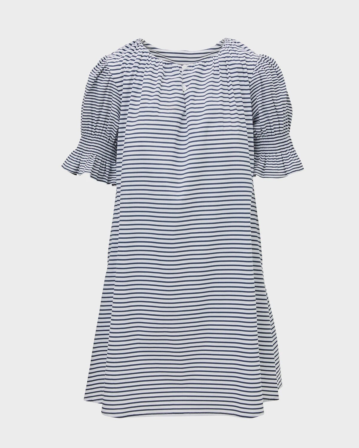 Newport Dress | Super White + Navy Stripe, Size: Small